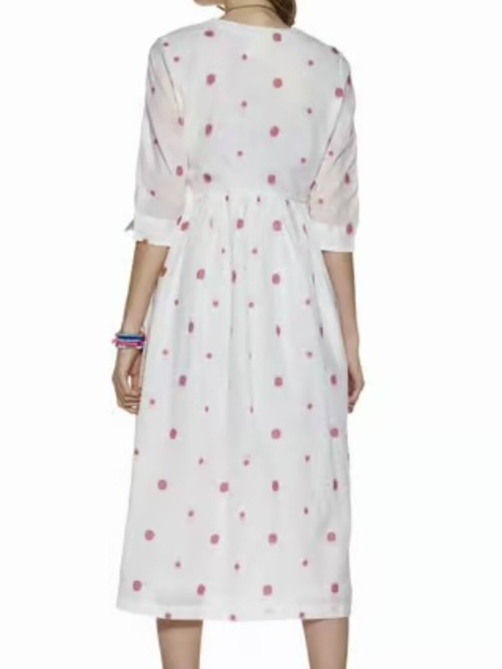 Bombay Paisley by Westside Red Pure Cotton Midi Dress Size Small Pockets - Picture 8 of 12